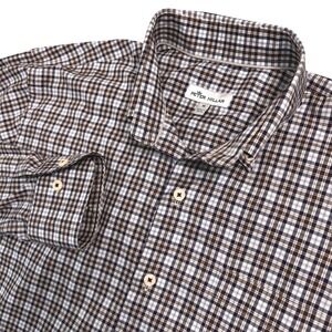 Peter Millar Mens Button Down Shirt Plaid Size Medium Old‎ Waverly Embroidered